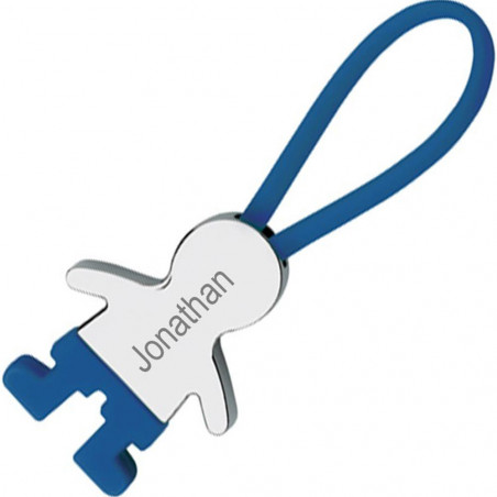 porta chiave ragazzo inciso blu