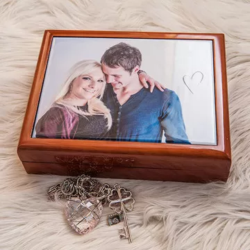Scatola di souvenir personalizzata foto di legno - Grande scatola personalizzata