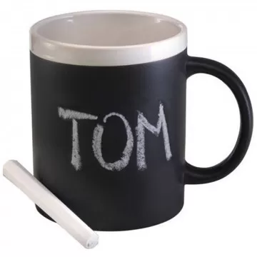 Tazza lavagna personalizzata con penna gesso in ceramica