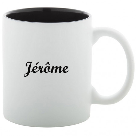 Nome tazza bianco e nero inciso