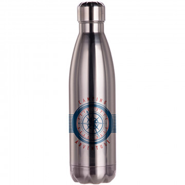 Bottiglia termo grigia personalizzata con foto