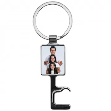 Portachiavi apribottiglie personalizzato con foto in metallo