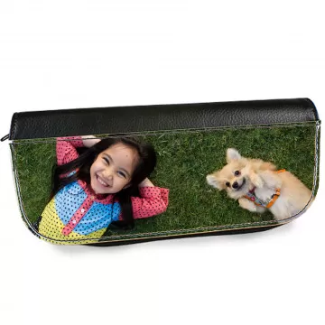 Beauty case personalizzato con foto in similpelle nera