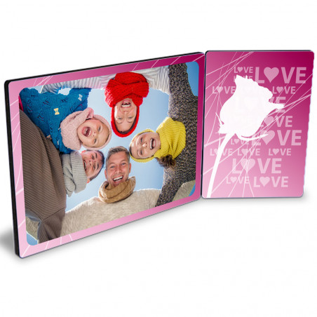 Cornice doppia con decoro rosa Cornice doppia con decoro rosa