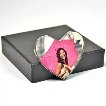 Magnete in metallo a forma di cuore personalizzabile