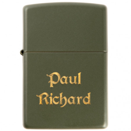 Zippo verde opaco inciso Zippo verde opaco inciso