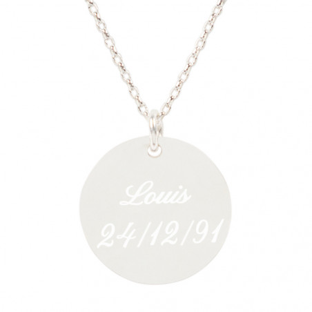 Ciondolo rotondo in argento personalizzato Ciondolo rotondo in argento personalizzato