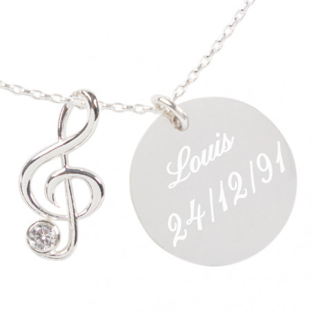 Collana incisa chiave del pavimento Collana incisa chiave del pavimento