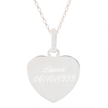Pendente di cuore d'argento personalizzato