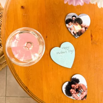 Sottobicchiere personalizzato a forma di cuore