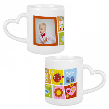 Tazza di cuore con personalizzato Love montaggio