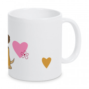 Tazza personalizzata con foto a tema cane e cuore