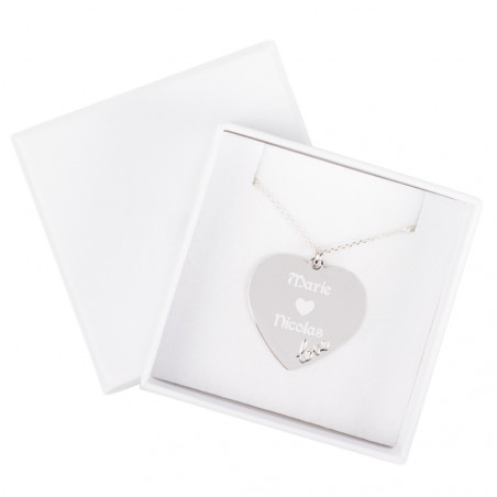 Ciondolo cuore amore in argento personalizzato Ciondolo cuore amore in argento personalizzato