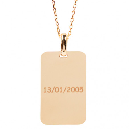 Grande pendente rettangolare placcato oro con incisione foto e testo