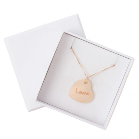 Collana cuore invertito placcato oro 18K inciso Collana cuore invertito placcato oro 18K inciso