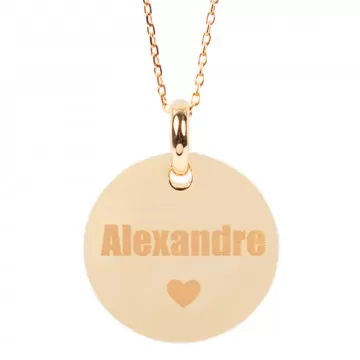 Ciondolo rotondo in oro personalizzato placcato