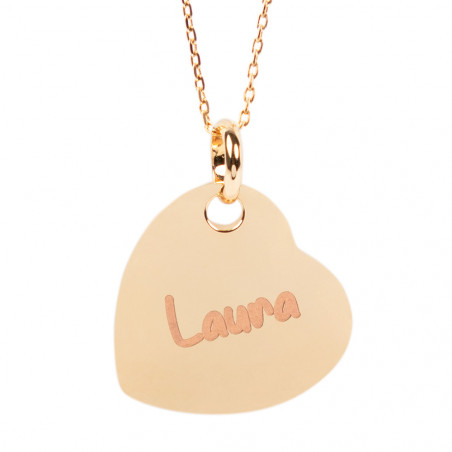 Collana personalizzata con cuore rovesciato placcato oro 18 carati Collana personalizzata con cuore rovesciato placcato oro 18 carati