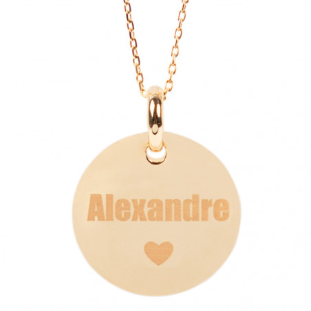 Ciondolo rotondo personalizzato placcato oro giallo