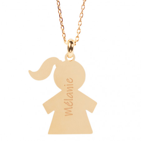 Collana da ragazza placcata in oro 18 carati inciso Collana da ragazza placcata in oro 18 carati inciso