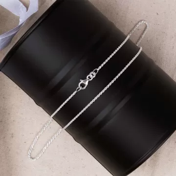 Collana per adulti catena corda 50 cm in argento massiccio 925/000