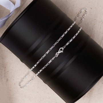 Collana catena per adulti in argento 925 - catena Figaro da 50 cm
