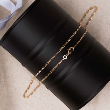 Catena Figaro per adulti placcata in oro 18 carati - catena di gioielli da 50 cm