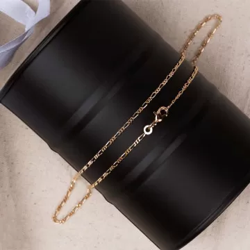 Catena Figaro per adulti placcata in oro 18 carati - catena di gioielli da 50 cm