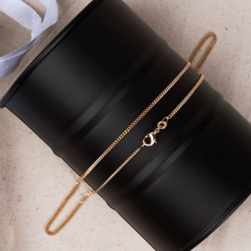 Catena per collana da 50 cm - Catena barbazzale placcata in oro giallo 18 carati