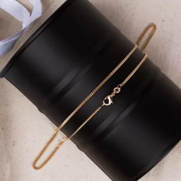 Catena per collana da 50 cm - Catena barbazzale placcata in oro giallo 18 carati