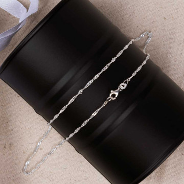 Catena per gioielli da 50 cm - Catena tipo Singapore in argento massiccio 925