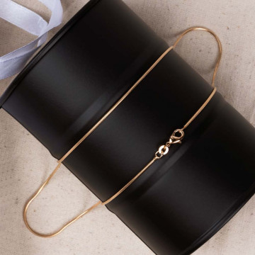 Catena 50 cm con cucitura Serpente - Catena placcata oro giallo 18 carati