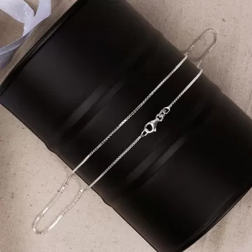 Catena 50 cm con rete veneta - Catena adulta argento 925/000