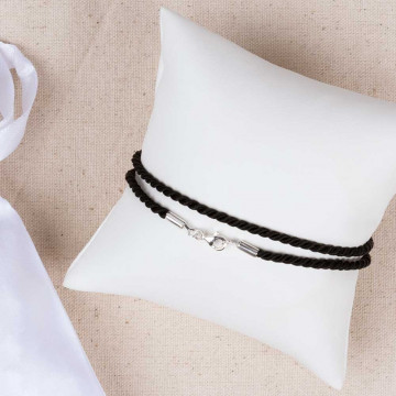 Cordone per collana adulto 50 cm - Cordone di raso nero ritorto