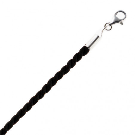 Corda per adulti collana 50 cm contorto in satin nero Corda per adulti collana 50 cm contorto in satin nero