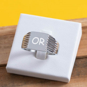 Anello con sigillo in acciaio originale personalizzato - Incisione su anello da uomo