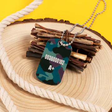 Personalizzabile Colletto militare con incisione di testo | Colletto camouflage