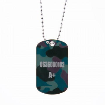 Collana dog tag camouflage personalizzata con incisione