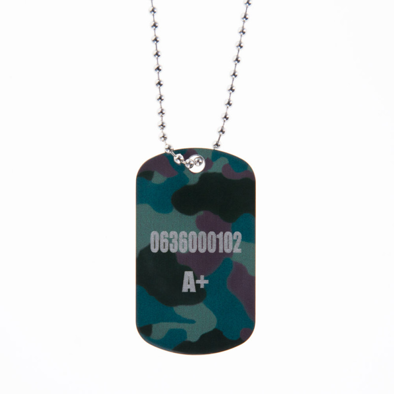Collana dog tag camouflage personalizzata con incisione