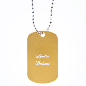 Cane tag personalizzato in oro inciso