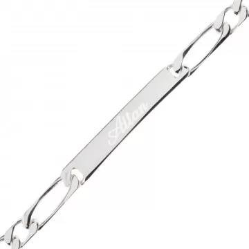 Bracciale Figaro in argento 925 personalizzato con incisione