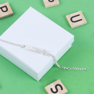 Bracciale per bambini in argento 925 inciso - Bracciale a piastre Delfino