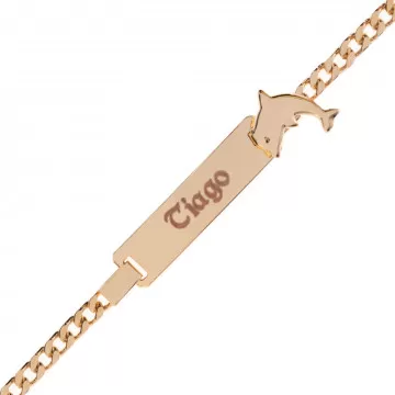 Gourmet delfino del bambino in oro personalizzato placcato