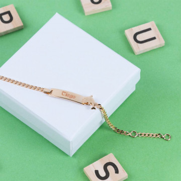 Bracciale personalizzato per bambini delfino - Bracciale placcato oro 18 carati