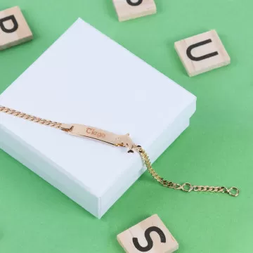 Bracciale personalizzato per bambini delfino - Bracciale placcato oro 18 carati