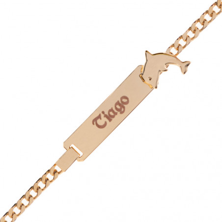 Dolphin gourmette in oro placcato per personalizzare Dolphin gourmette in oro placcato per personalizzare