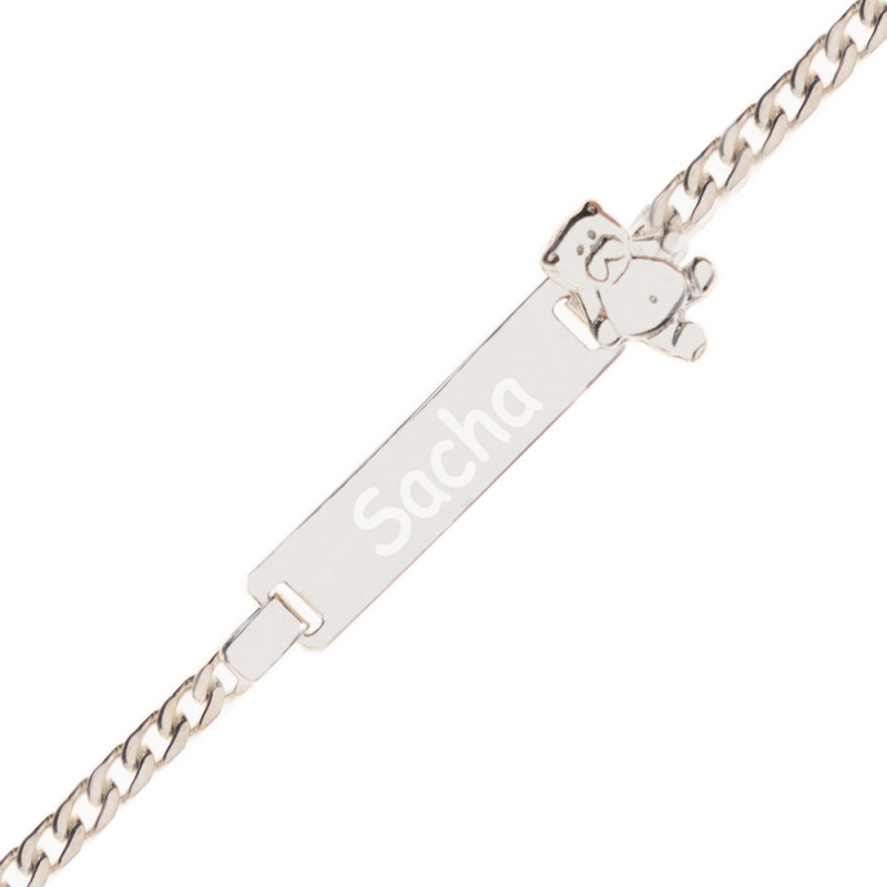 Argento orso gourmette 925 per personalizzare