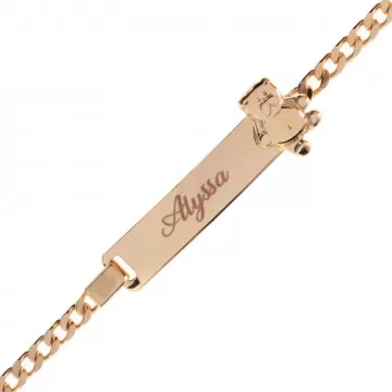 Bracciale bambino con orsetto placcato oro 18K personalizzato