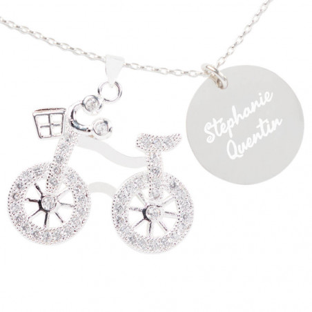 Collana in bicicletta personalizzata testo Collana in bicicletta personalizzata testo