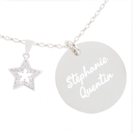 Collana a stella in argento massiccio Collana a stella in argento massiccio