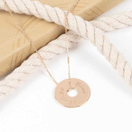 Pendente a disco placcato oro personalizzato